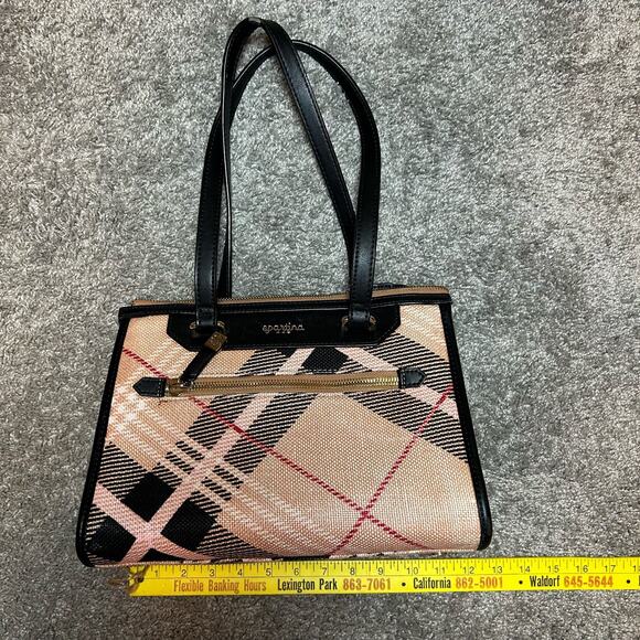 Spartina 449 Natural Linen Genuine Leather Bag Purse - Picture 3 of 11